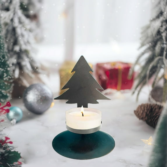 Tailgating karymi Christmas Candle Holders Deer Shaped Christmas Tree Snowflake Star Modeling Small Candle Holders Iron Candle Holders Holiday Party Table Decoration Home Gifts House Decor