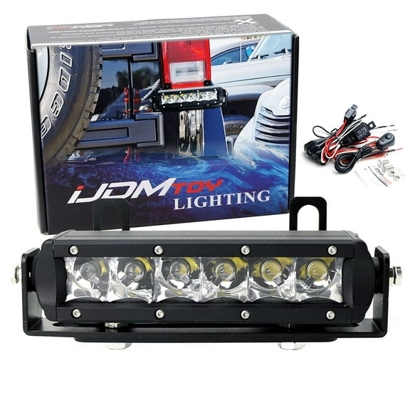 Below Taillamp Mount Mini SR LED Light Bar Kit For Jeep 2007-17 Wrangler JK, Includes 30W LED Lightbar, Tail Light Moun Brackets & On/Off Switch Wiring Kit
