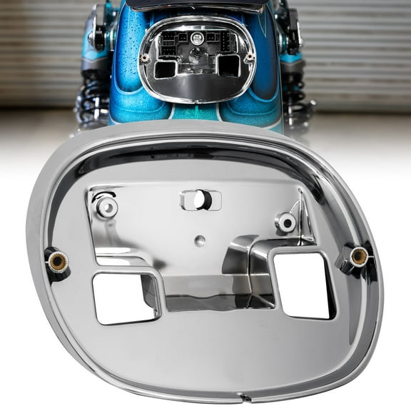 Taillight Baseplate Replacement Compatible w/ 2000+ Harley-Davidson [Part Number 68296-99A] Sportster Dyna Road King Electra Glide Heritage Softail Fat Boy Tail Lights - CHROME