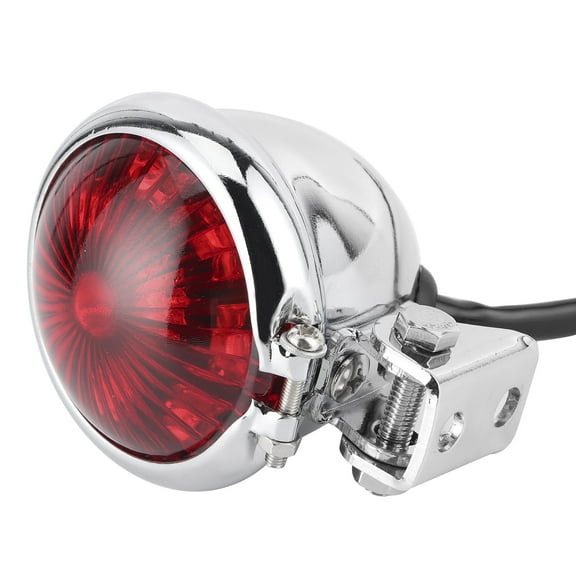 Taillight Motorcycle Stop LED Tail Light Brake Rear Lamp With Mounting Fixing Screw Rod Universal For 12V MotorcycleElectroplating Red Lens