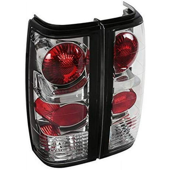 Taillight Rear Brake Tail Lamp In Clear Lens Chrome Housing Made For And Compatible With 1982 - 1993 Chevrolet Chevy S10 Blazer 1983 - 1990 GMC S15 Sonoma 82 83 84 85 86 87 88 89 90 91 92 93