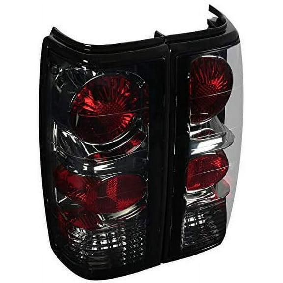 Taillight Rear Brake Tail Lamp In Smoke Lens Chrome Housing Made For And Compatible With 1982 - 1993 Chevrolet Chevy S10 Blazer 1983 - 1990 GMC S15 Sonoma 82 83 84 85 86 87 88 89 90 91 92 93
