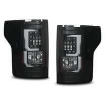 Taillights Assembly for 2015-2020 Ford F-150 with Factory LED & Halogen,2017-2020 Ford F-150 Raptor Rear Tail Lamps,Matte Black Housing Smoked Lens , NON Blind Spot Replace