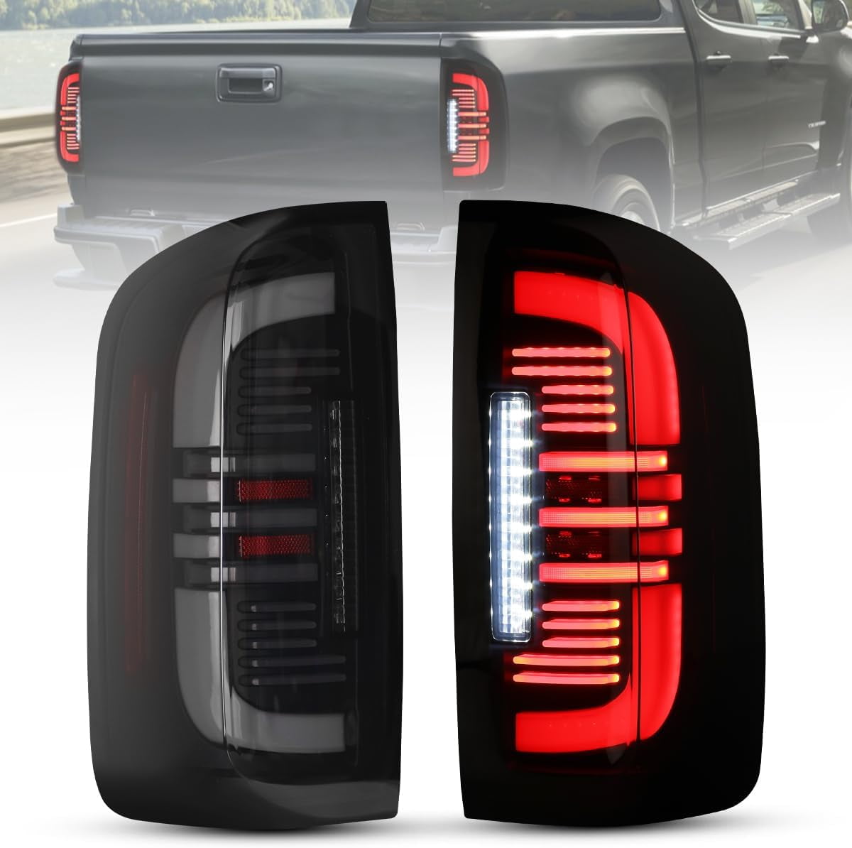 Taillights for 20152022 Chevy Colorado Full LED Tube Rear Tail
