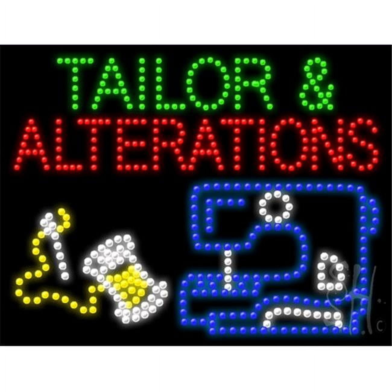 Alterations Sign Tailor & Alterations Animated LED Sign, Multicolor - 20 x 26 x 1 in ...