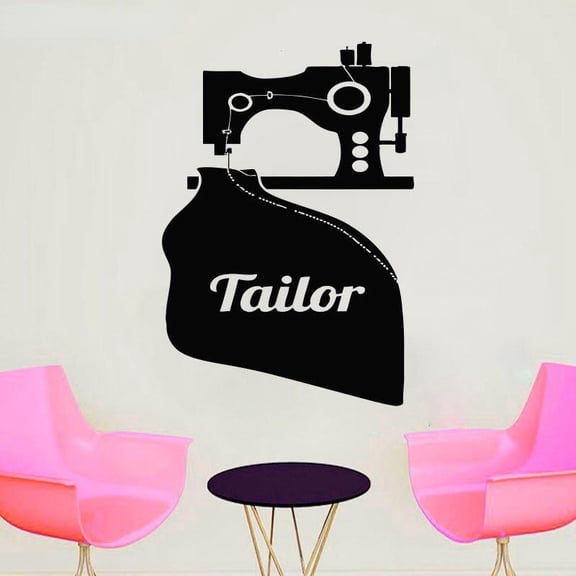 Tailor Sewing Studio Classic Machine Decals Vinyl Home Decor Removable Wall Stickers Murals Shop Decals Window Wallpaper 42x61cm