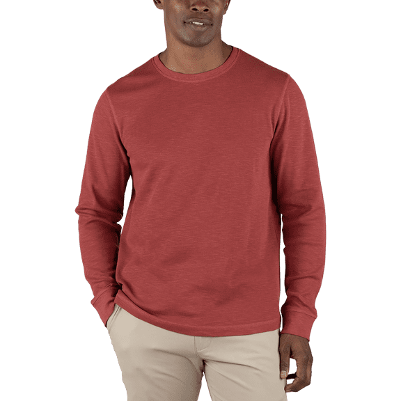 Tailor Vintage Airotec Performance Stretch Waffle Long Sleeve Crew Tee (Canyon Red, L)