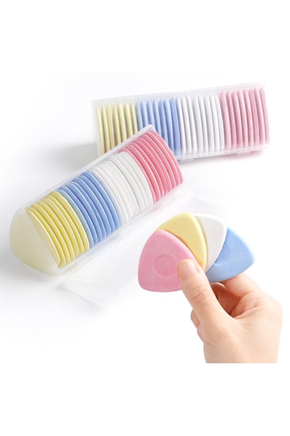 Tailor's Triangle Fabric Chalk Markers - 60pc Set, Precise & Durable for Quilting & Sewing, 4 Colors