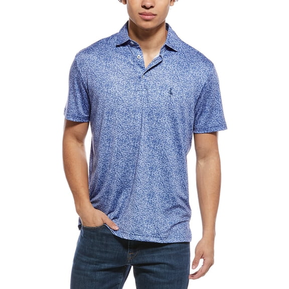 TailorByrd mens  Abstract Maze Printed Performance Polo Shirt, m, Blue