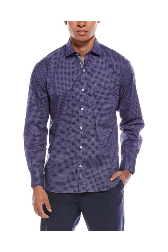 TailorByrd mens  Diamond Medallion Shirt, l, Blue