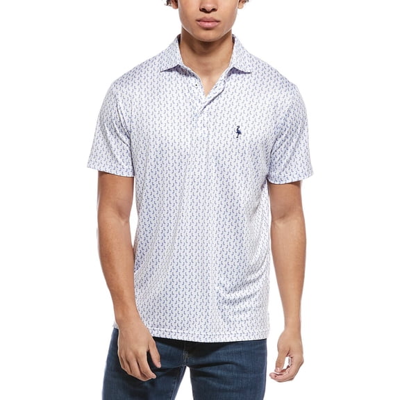 TailorByrd mens  Flamingos Printed Performance Polo Shirt, s, Blue