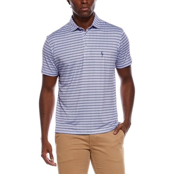 TailorByrd mens Geo Stars Printed Performance Polo Shirt, m, Navy