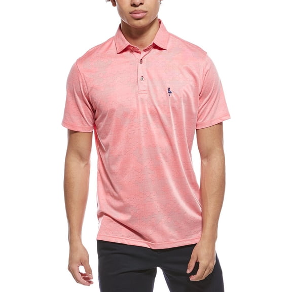 TailorByrd mens Honeycomb Jacquard Textured Performance Polo Shirt, XL, Pink