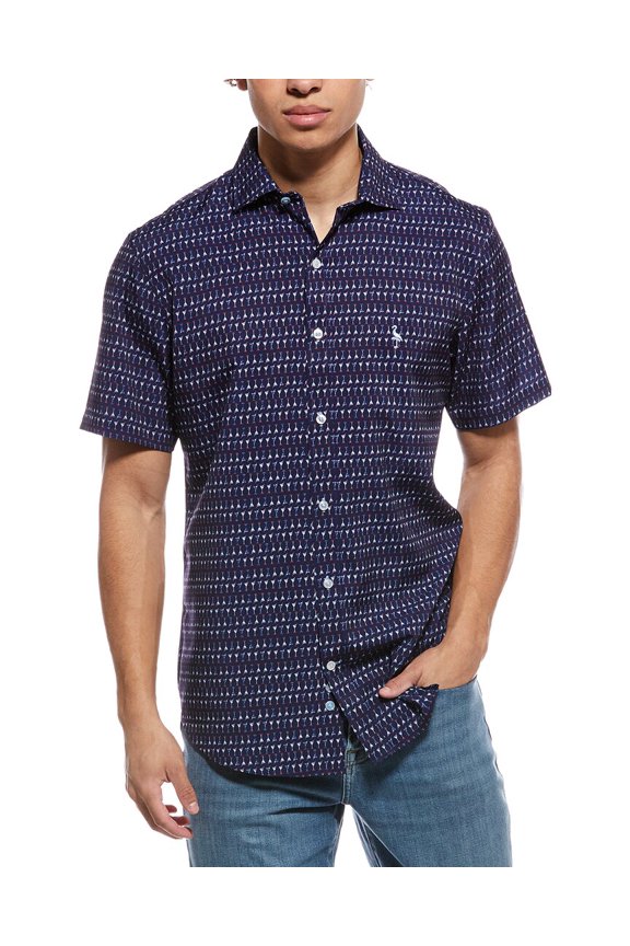 TailorByrd mens Martini Glasses Printed Performance Shirt, m, Navy
