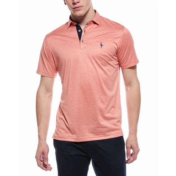 TailorByrd mens  Melange Mesh Performance Polo Shirt, m, Orange