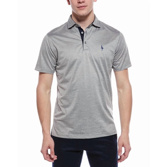 TailorByrd mens Melange Mesh Performance Polo Shirt, s, Grey