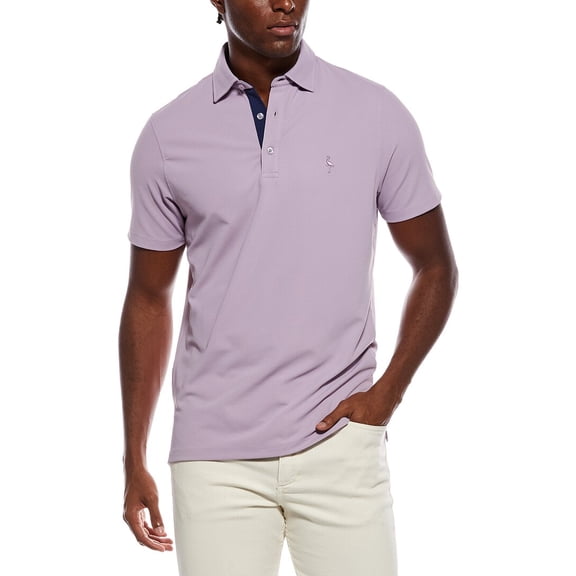 TailorByrd mens Micro Grid Textured Performance Polo Shirt, XL, Pink