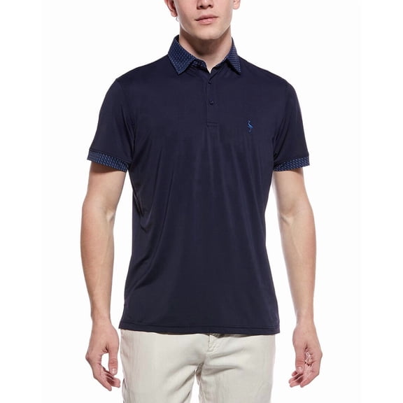 TailorByrd mens  Micro Perforated Performance Polo Shirt, s, Navy