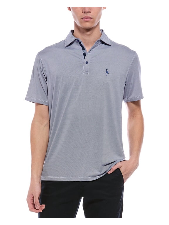 TailorByrd mens Mini Stripe Performance Polo Shirt, XL, Blue