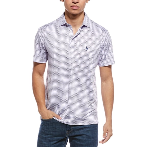TailorByrd mens Nested Diamond Printed Performance Polo Shirt, XL, Purple