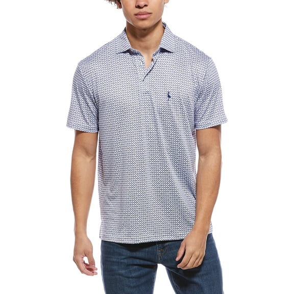 TailorByrd mens Nested Diamond Printed Performance Polo Shirt, s, Blue
