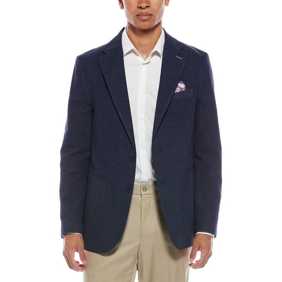 TailorByrd mens Pindot Sportcoat, 40R, Blue
