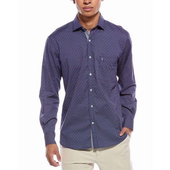 TailorByrd mens  Retro Geo Shirt, m, Blue