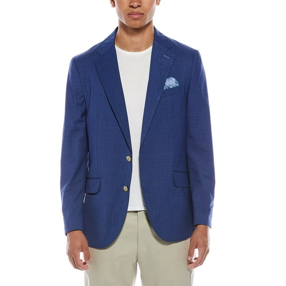 TailorByrd mens  Shadow Plaid Sportcoat, 40R, Blue