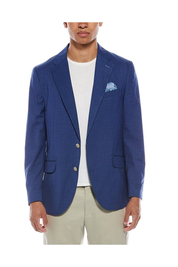 TailorByrd mens Shadow Plaid Sportcoat, 40R, Blue