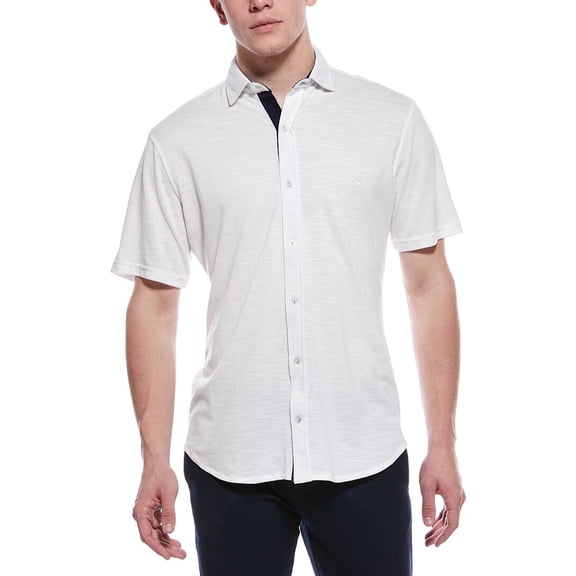 TailorByrd mens  Slub Pique Shirt, s, White