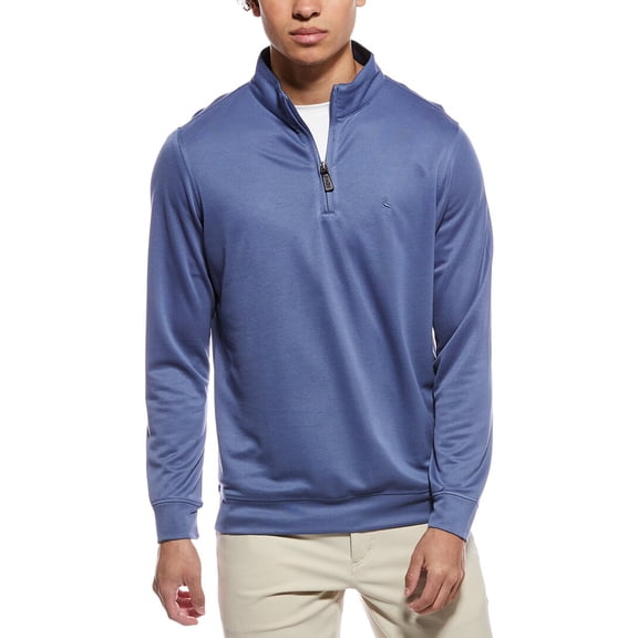 TailorByrd mens Solid 1/4-Zip Pullover, l, Blue