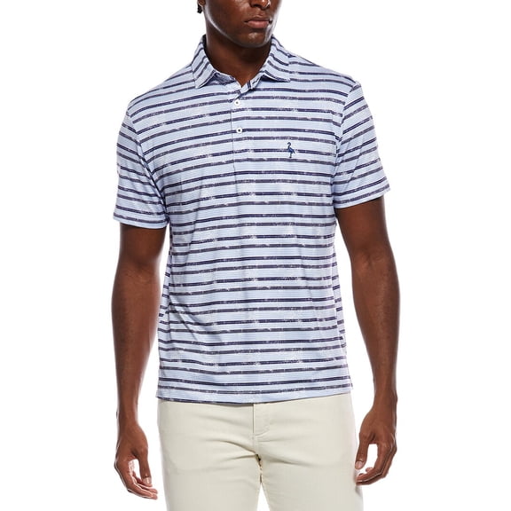 TailorByrd mens Stars And Stripes Printed Performance Polo Shirt, l, Blue