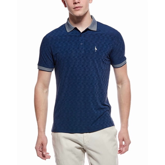 TailorByrd mens  Tech Slub Textured Performance Polo Shirt, XL, Navy