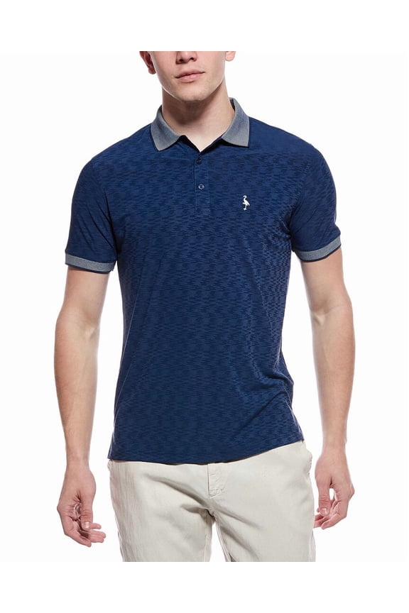 TailorByrd mens  Tech Slub Textured Performance Polo Shirt, XL, Navy
