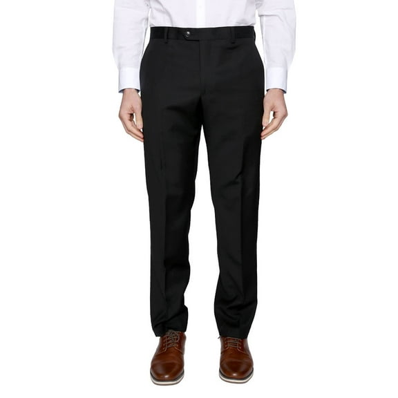 Tailorbyrd BLACK Wool Flat Front Dress Pants, US 34*32