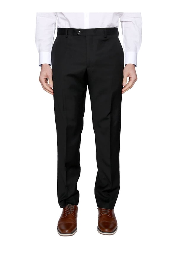 Tailorbyrd BLACK Wool Flat Front Dress Pants, US 34*32