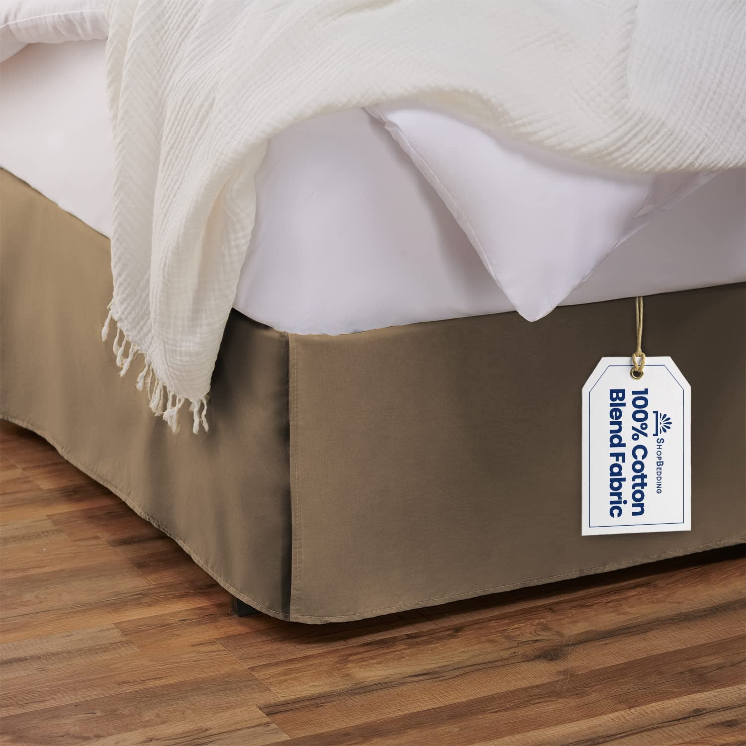 Blissford Luxury Tailored Queen Bed Skirt in Navy 18 inch Drop with Durable Split Corners Pleated Sides Walmart