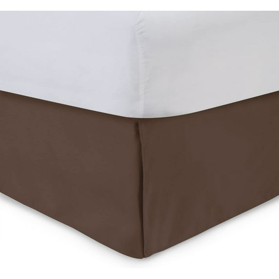Tailored Bed Skirt - 18 inch Drop, Brown, Cal KIng Bedskirt with Split Corners (Available in 16 Colors) Blissford