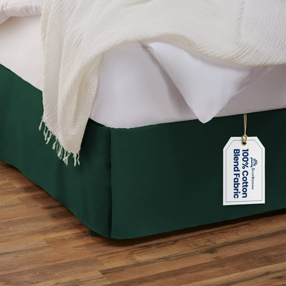 Tailored Bed Skirt - 18 inch Drop, Hunter, Twin Bedskirt with Split Corners (Available in 14 Colors) Blissford