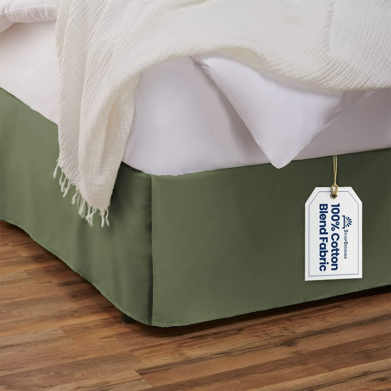 Tailored Bed Skirt 21 inch Drop Sage Full Bedskirt with Split Corners Available in 14 Colors Blissford Walmart