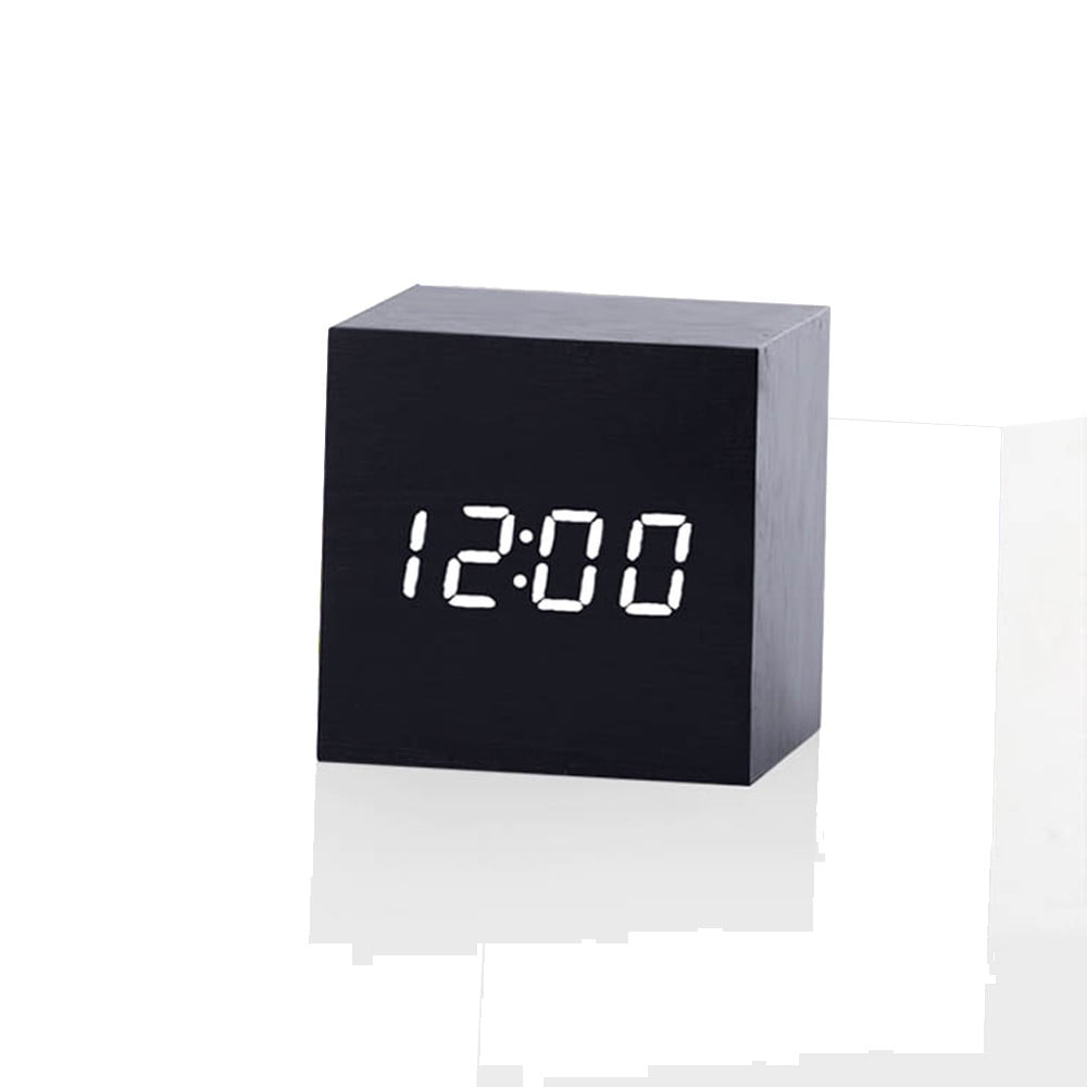 Tailored New Modern Wooden Wood Digital LED Desk Alarm Clock