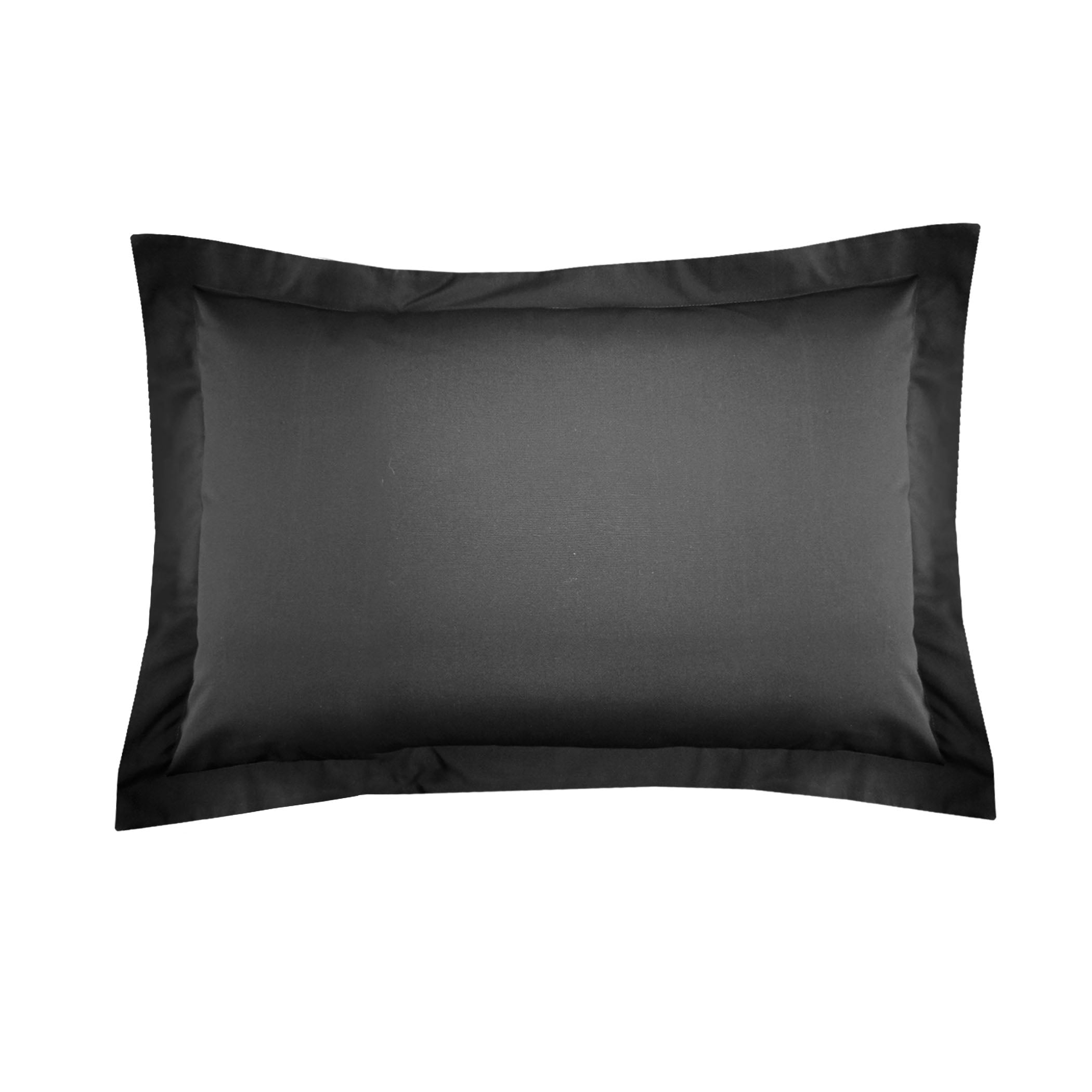 Black Cotton Polyester Standard Size Pillow Sham
