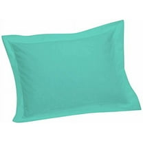Tailored Standard Pillow Shams- 100% Pure Natural Cotton- Hypoallergenic, Comfy & Easy Care, Pillow Sham with a 2-inch Flange Measures 20 x 26 inches(Aqua)