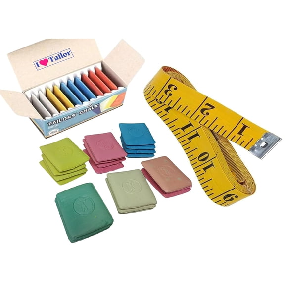 Tailoring Markers Chalk for Sewing, Boutique, Quilting, Alteration 10 pcs Chalks, 1 Measuring Tape