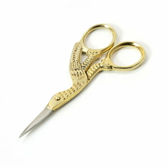 Tailoring Straight Sharp Tip Scissors Stainless Steel Stork - Gold