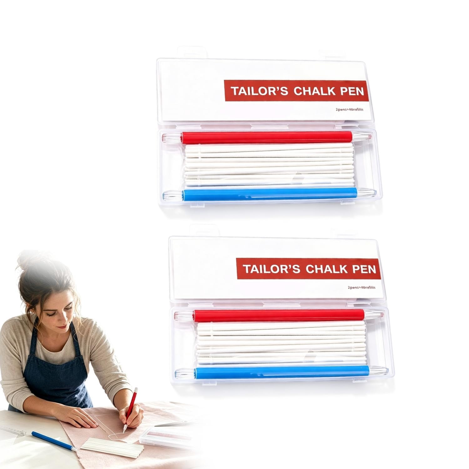 Tailors Chalk with 40 Refills, Flatiron Heat Erasable Fabric Markers ...
