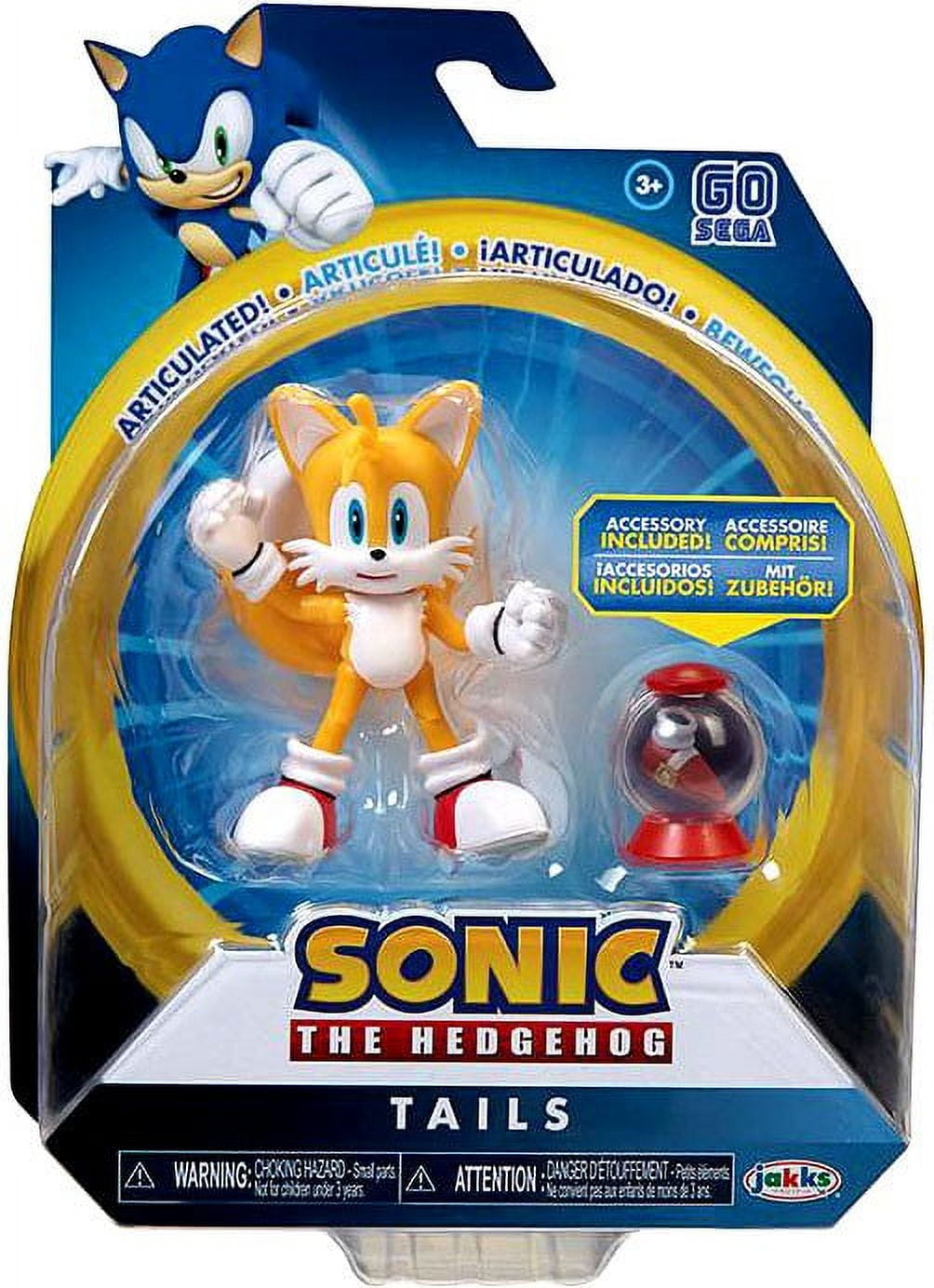 Sonic The Hedgehog 4 Modern Tails Action Figure with Fast Shoe Item Box  Accessory