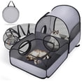 Tailtastic Indoor/Outdoor Cat Playpen with Surround Tunnel 2 Zones Grey ...
