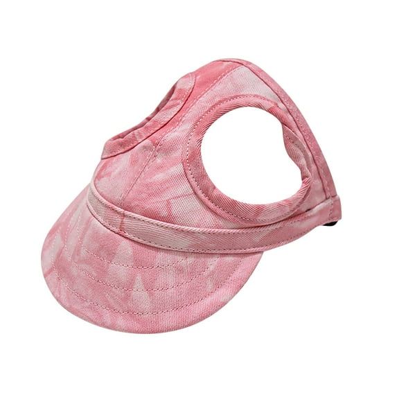 Tailup Pet Outdoor Sun Protection Cap With Ear Holes - Cloud Pink Adjustable Dog Cat Headwear For Small Medium Large Pets, Walking Hiking Beach