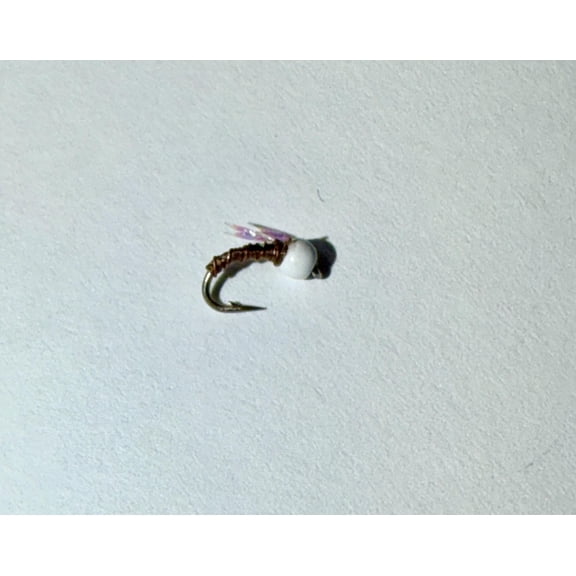 Tailwater Supply Company White Bead Head Zebra Midge Sparkle Wing Size 20